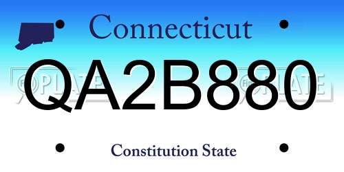 QA2B880 Connecticut License Plate