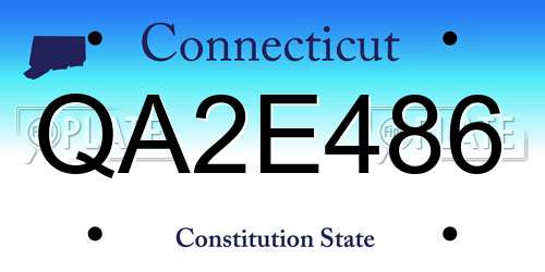 QA2E486 Connecticut License Plate