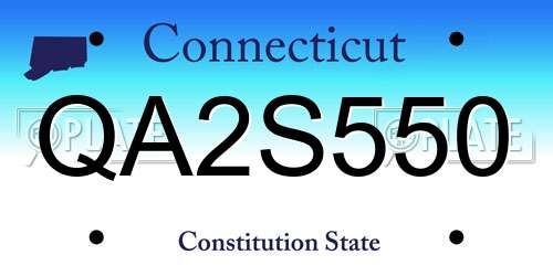 QA2S550 Connecticut License Plate