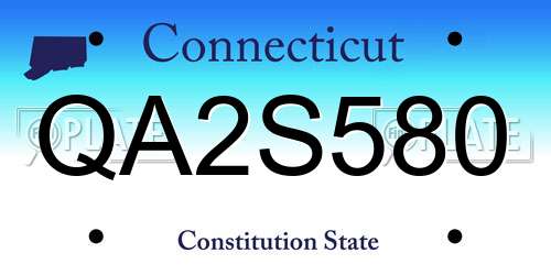 QA2S580 Connecticut License Plate