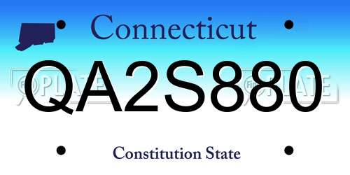 QA2S880 Connecticut License Plate