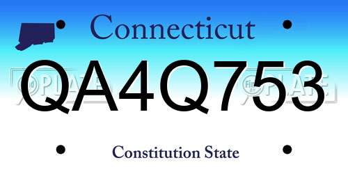 QA4Q753 Connecticut License Plate