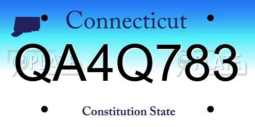 QA4Q783 Connecticut License Plate