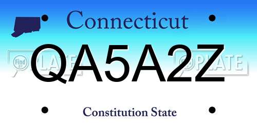 QA5A2Z Connecticut License Plate