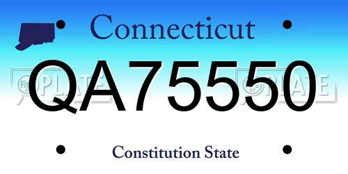 QA75550 Connecticut License Plate