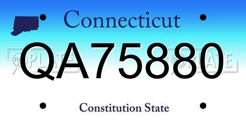 QA75880 Connecticut License Plate