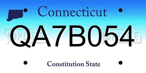 QA7B054 Connecticut License Plate