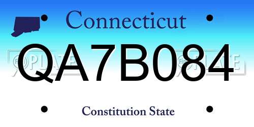 QA7B084 Connecticut License Plate