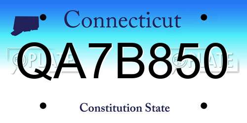 QA7B850 Connecticut License Plate