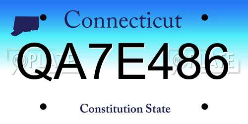 QA7E486 Connecticut License Plate