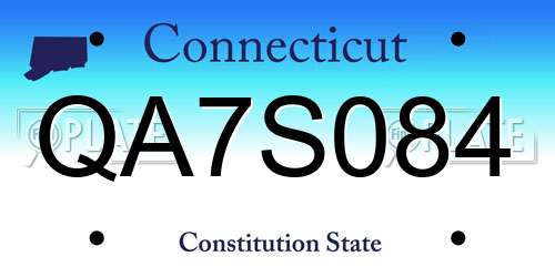 QA7S084 Connecticut License Plate