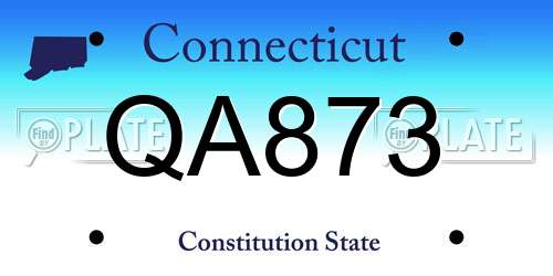 QA873 Connecticut License Plate