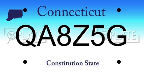 QA8Z5G Connecticut License Plate