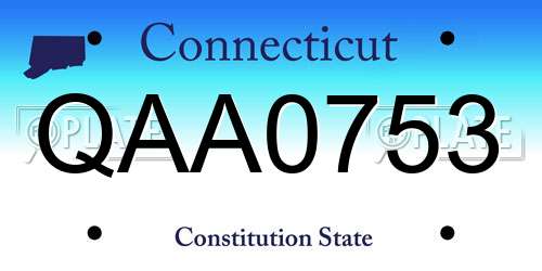 QAA0753 Connecticut License Plate