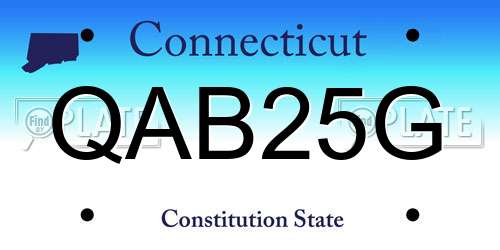 QAB25G Connecticut License Plate