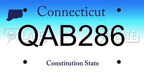 QAB286 Connecticut License Plate
