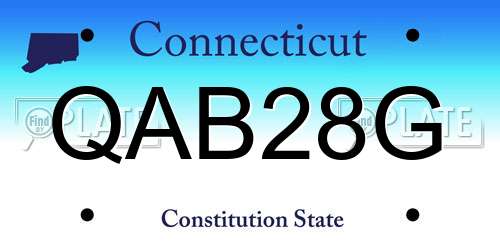 QAB28G Connecticut License Plate