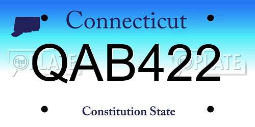QAB422 Connecticut License Plate