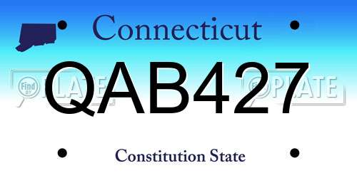 QAB427 Connecticut License Plate