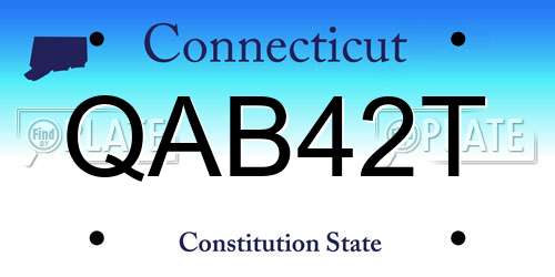 QAB42T Connecticut License Plate