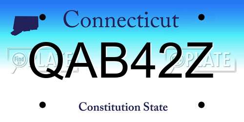 QAB42Z Connecticut License Plate