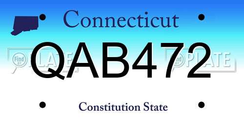 QAB472 Connecticut License Plate