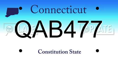 QAB477 Connecticut License Plate
