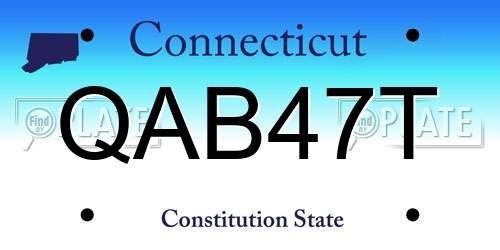 QAB47T Connecticut License Plate