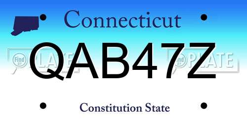 QAB47Z Connecticut License Plate
