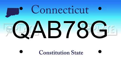 QAB78G Connecticut License Plate