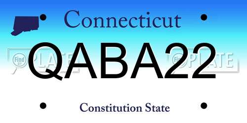 QABA22 Connecticut License Plate