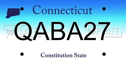 QABA27 Connecticut License Plate
