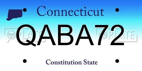 QABA72 Connecticut License Plate