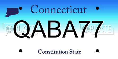 QABA77 Connecticut License Plate