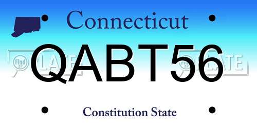 QABT56 Connecticut License Plate