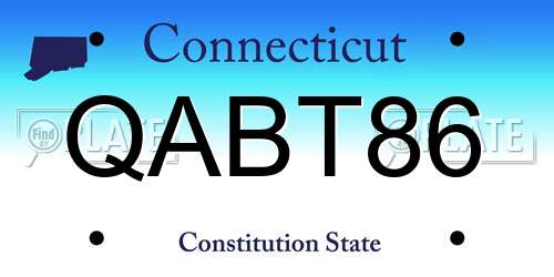 QABT86 Connecticut License Plate