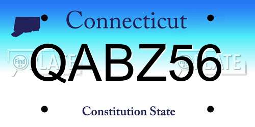 QABZ56 Connecticut License Plate