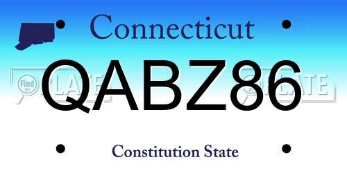 QABZ86 Connecticut License Plate
