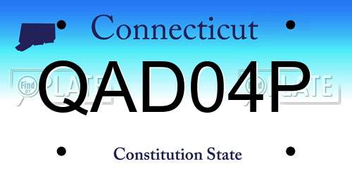 QAD04P Connecticut License Plate