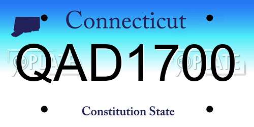 QAD1700 Connecticut License Plate