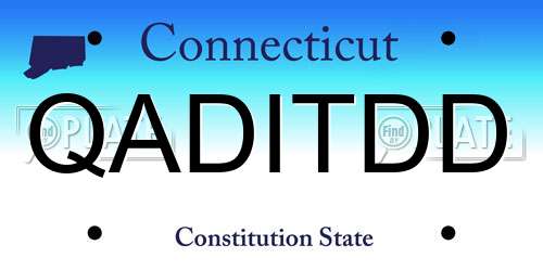 QADITDD Connecticut License Plate