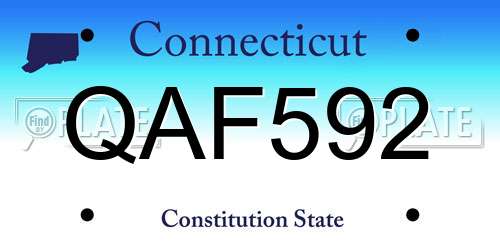 QAF592 Connecticut License Plate