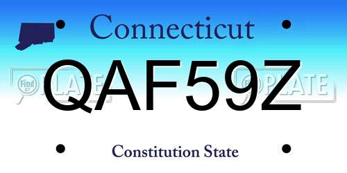 QAF59Z Connecticut License Plate