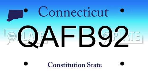 QAFB92 Connecticut License Plate