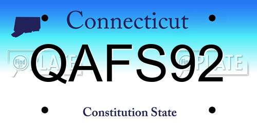 QAFS92 Connecticut License Plate