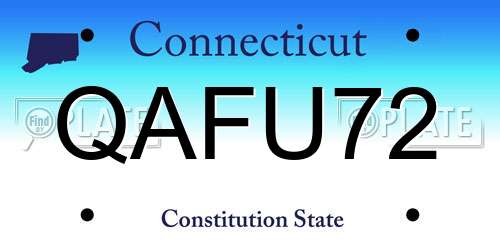 QAFU72 Connecticut License Plate