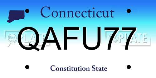 QAFU77 Connecticut License Plate