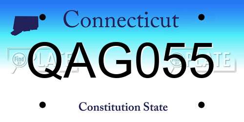 QAG055 Connecticut License Plate