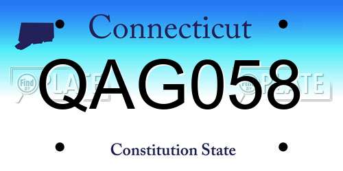 QAG058 Connecticut License Plate