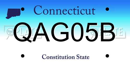 QAG05B Connecticut License Plate